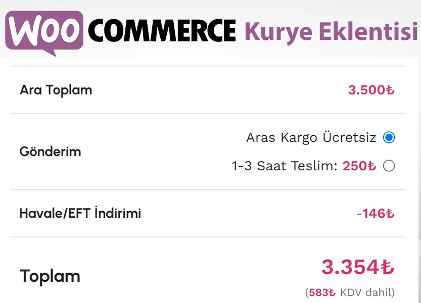 WooCommerce İlçelere Göre Kurye Eklentisi