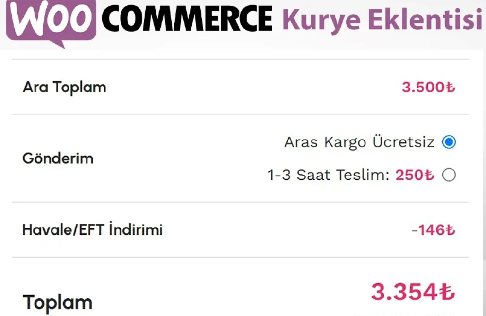 WooCommerce İlçelere Göre Kurye Eklentisi